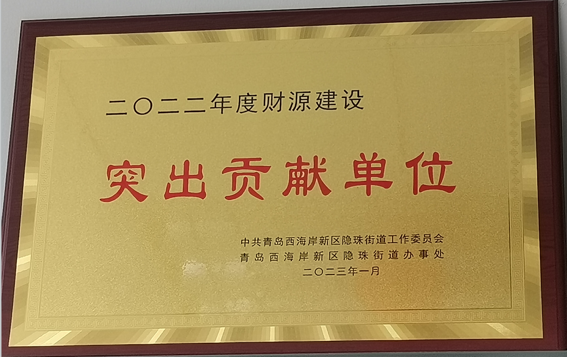 2022年财源建设突出贡献单位