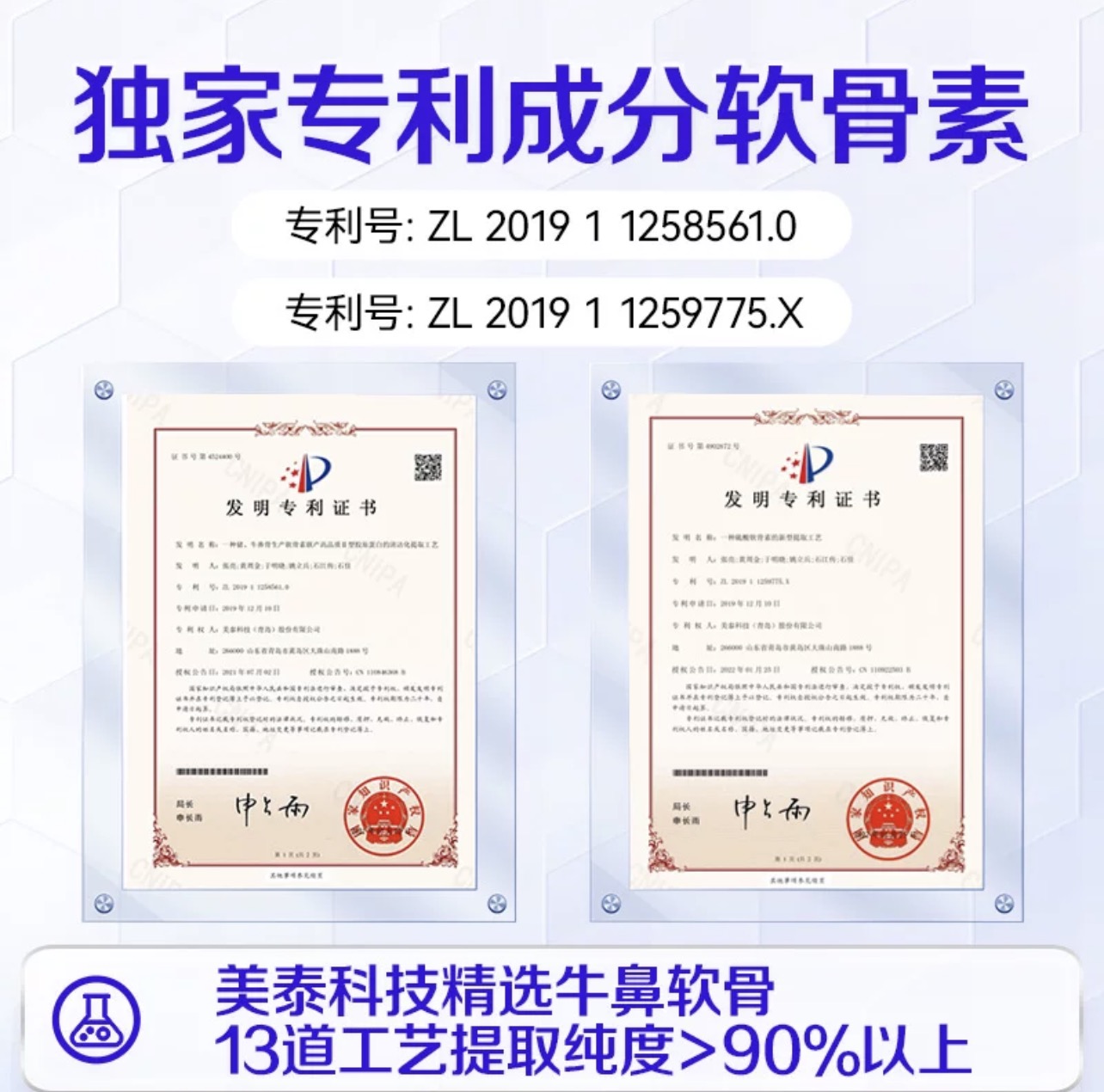 美泰双键软骨素红花舒缓凝胶 - 专利成分